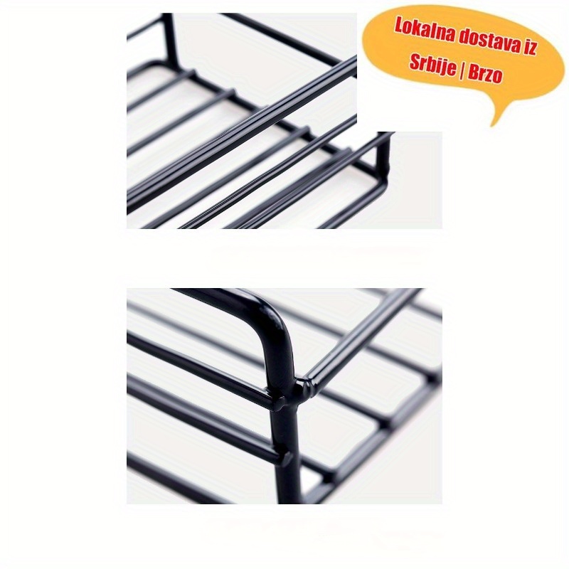 Zidni nosač za kupatilo sa kukicama - Izdržljiva plastika i nerđajući čelik, organizator za toaletne potrepštine, peškire i osnovne stvari, laka montaža bez bušenja, moderni dizajn, čvrsta konstrukcija, minimalistički izgled, visokokvalitetni materijali, idealan za stanovanje