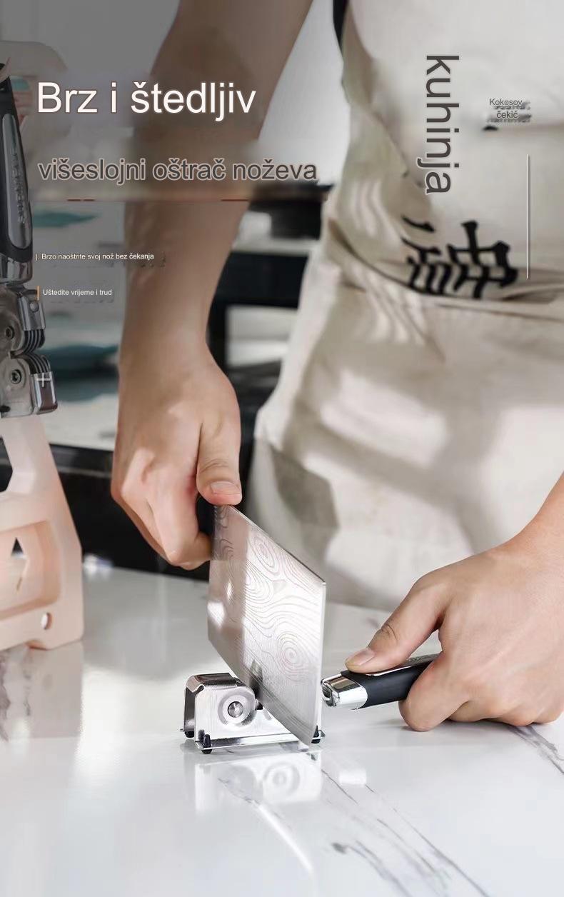 Oštrač noževa od nerđajućeg čelika | Ručni brzi oštrač sečiva, kreativni kuhinjski alat za voćne noževe, bez punjenja