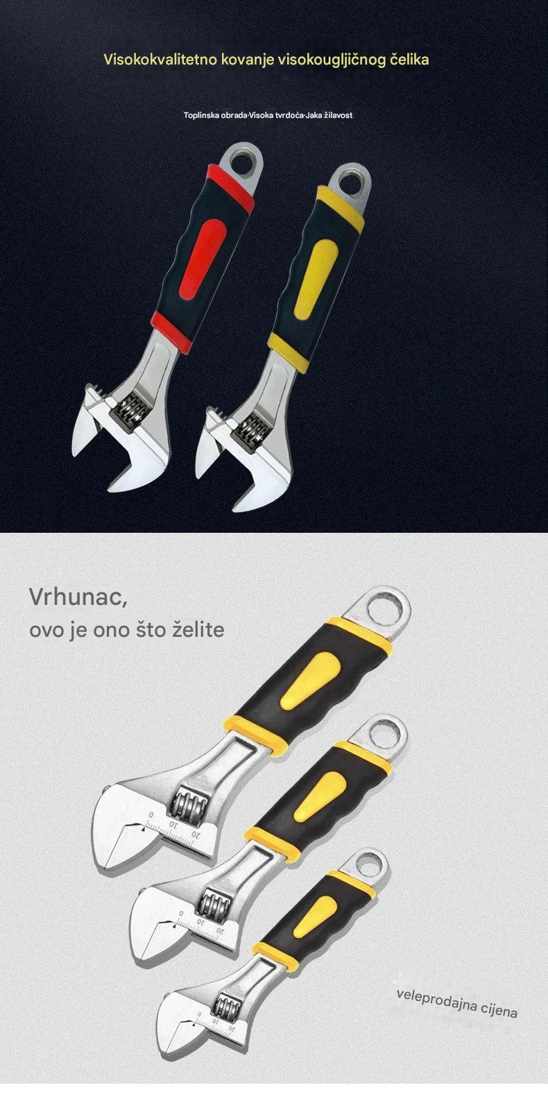 Profesionalni teški račni ključ sa 6-točkastim nastavkom - 1/4