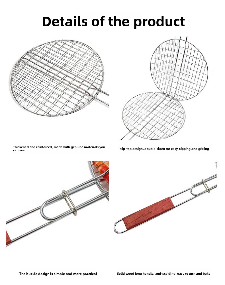 Višekratna mreža za roštilj od nehrđajućeg čelika koja se sklapa, savršena za kampovanje i roštiljanje na otvorenom