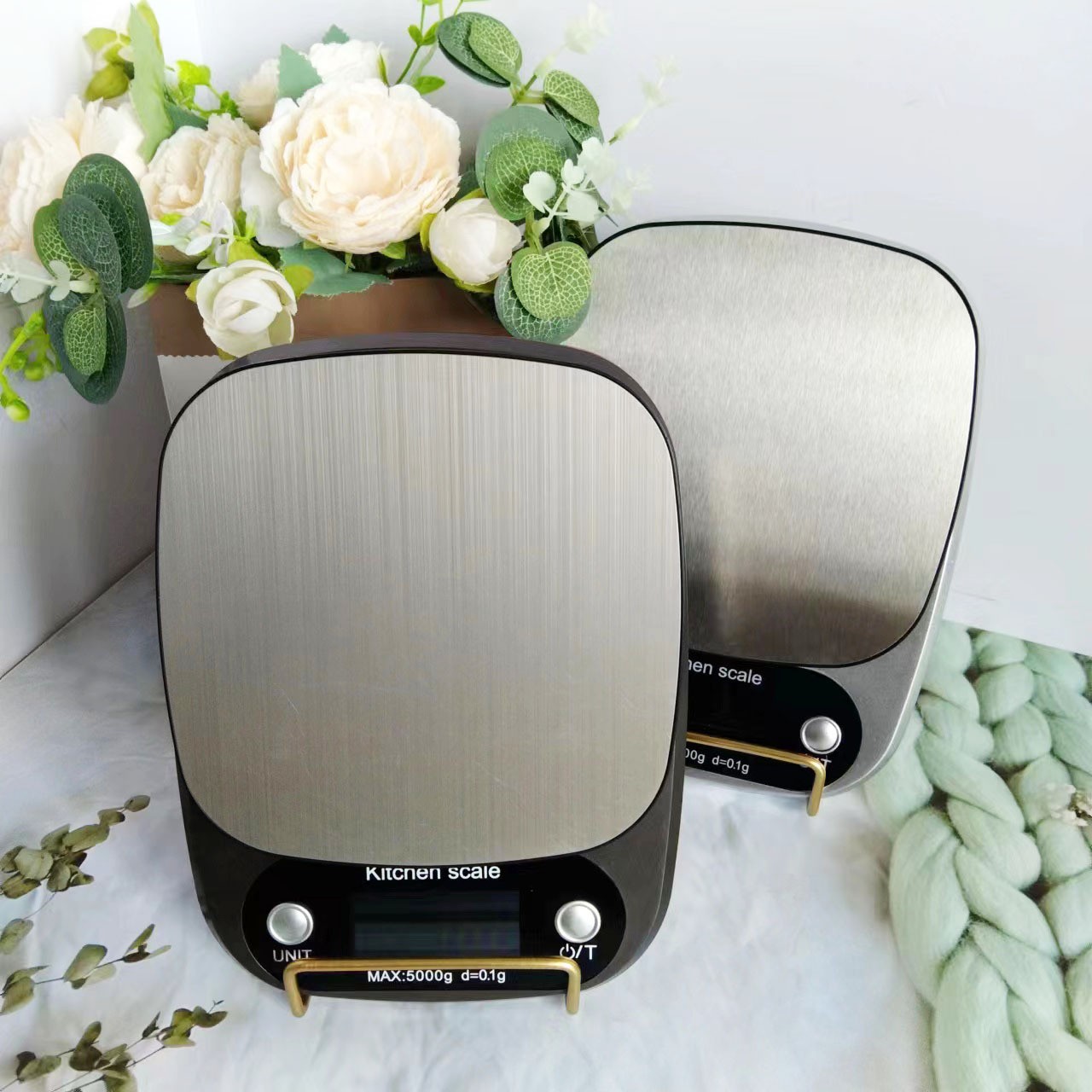Elektronska kuhinjska vaga od nerđajućeg čelika sa digitalnim displejem i funkcijom tare - Visoko precizna vaga za pečenje, napaja se baterijama (baterije nisu uključene) za precizno merenje hrane, merenje u više jedinica, kompaktan dizajn za kućne i profesionalne kuhinje