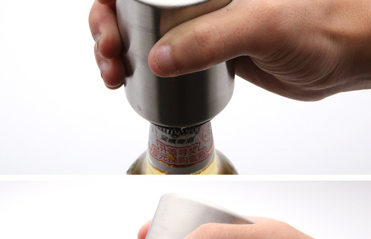 Otvarač za flaše od nerđajućeg čelika, teški multifunkcionalni, sa ergonomskom ručkom i mehanizmom poluge - Teški mehanizam poluge za lako otvaranje jednim dodirom, izdržljiv i higijenski dizajn za kuću, bar, kuhinju, kampovanje, žurke - Idealan za pivo