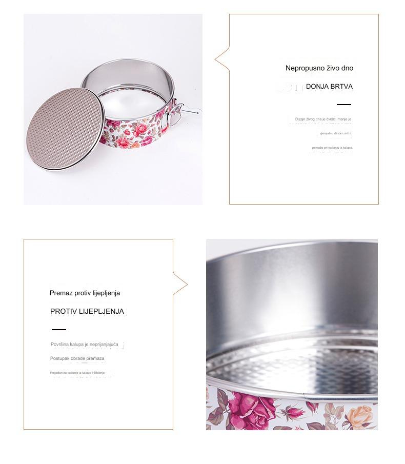 Nelepljiva ola posuda za torte sa cvetnim dezenom, sa zatvaranjem na kopču u obliku srca - Metalni kalup za pečenje slojevitih torti, kolača, torti - Lako vadi se, izdržljiv i sa ravnomernom raspodelom toplote, za pečenje za Dan Svetog Patrika, alat za desert za kućne i profesionalne kuhinje