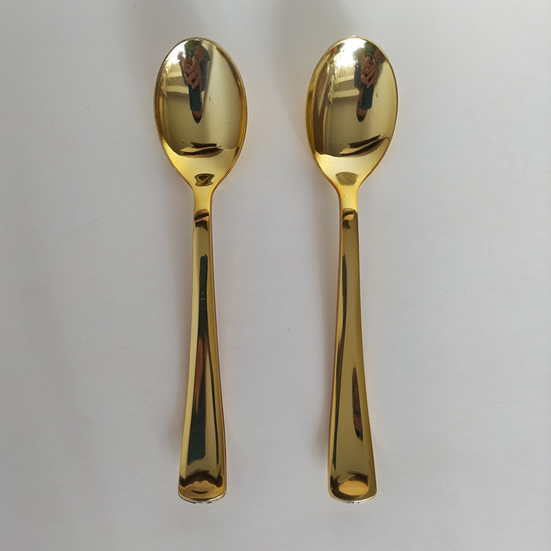 Masovna kupovina jednokratnog PS plastičnog UV galvanizovanog zlatnog pribora za jelo - čvrsti zlatni noževi, viljuške i kašike pogodni za rođendane, venčanja, događaje - isplativ pribor za stol u veleprodaji