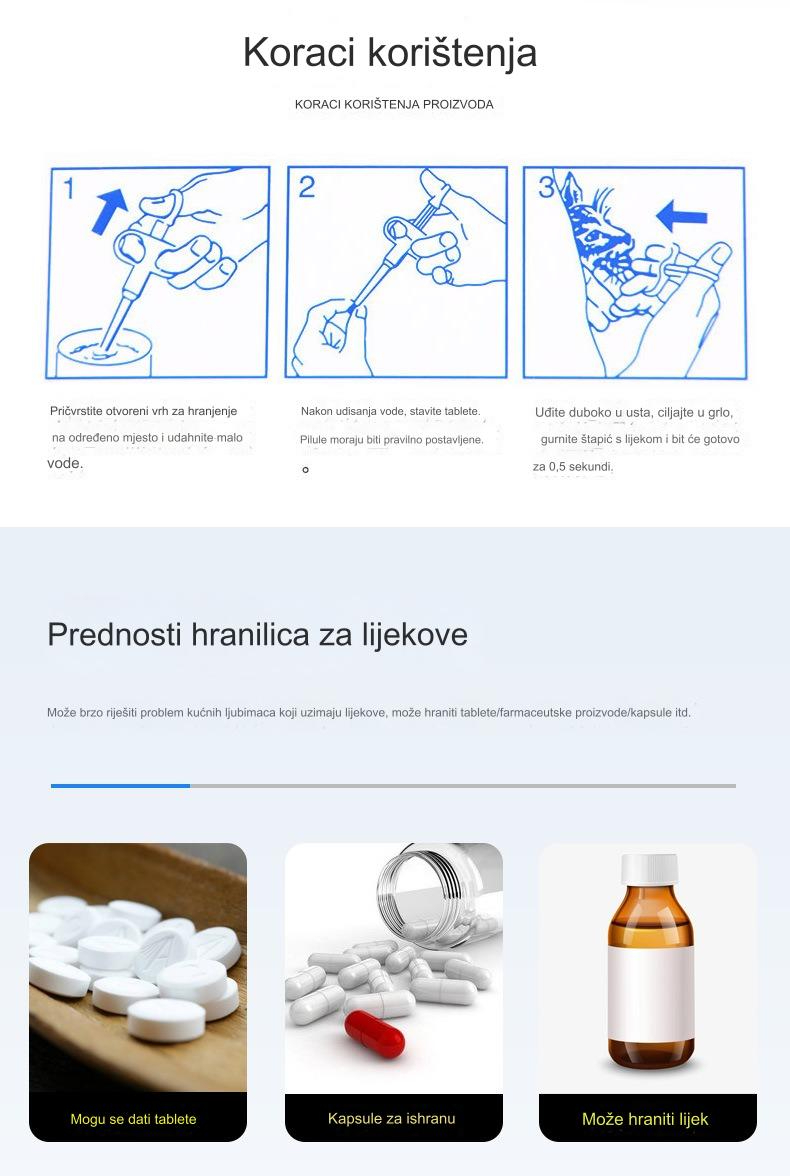 Lako i bezbedno doziranje lekova za kućne ljubimce - Push Feeder za mačke i pse | Napravljen od izdržljive plastike