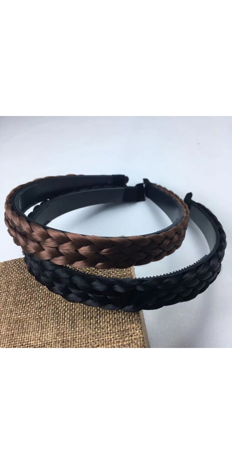 Korejski Nakit Uvrnuta Pletenica sa Zupcima Neklizajuća Traka za Kosu | Široka Ivica Pritisni Ukosnica za Kosu za Odrasle Žene, Plastični Materijal