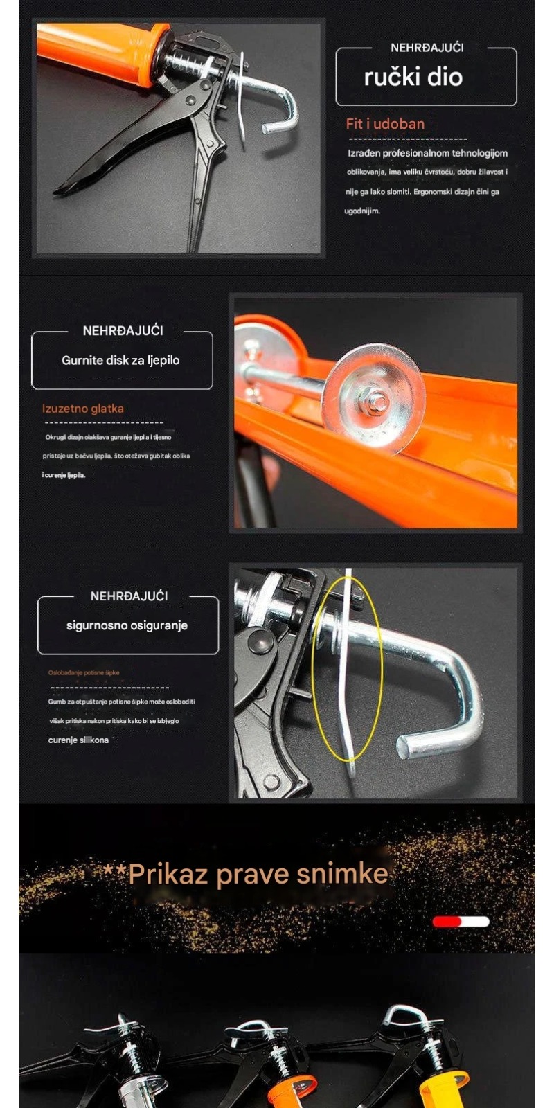 Pištolj za lepljenje stakla sa rotirajućim nastavkom i cevčicom od aluminijumske legure - Kompatibilan s gumenih štapih laka, niskonaponsko lijeplenje z