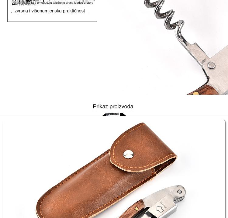 Višenamenski otvarač od nehrđajućeg čelika sa nožem za vino, otvaračem za flaše/konzerve, čepom za vino i još mnogo toga - Sve-u-jednom za kampovanje, piknik, bar, restoran - Kompaktan i higijenski dizajn