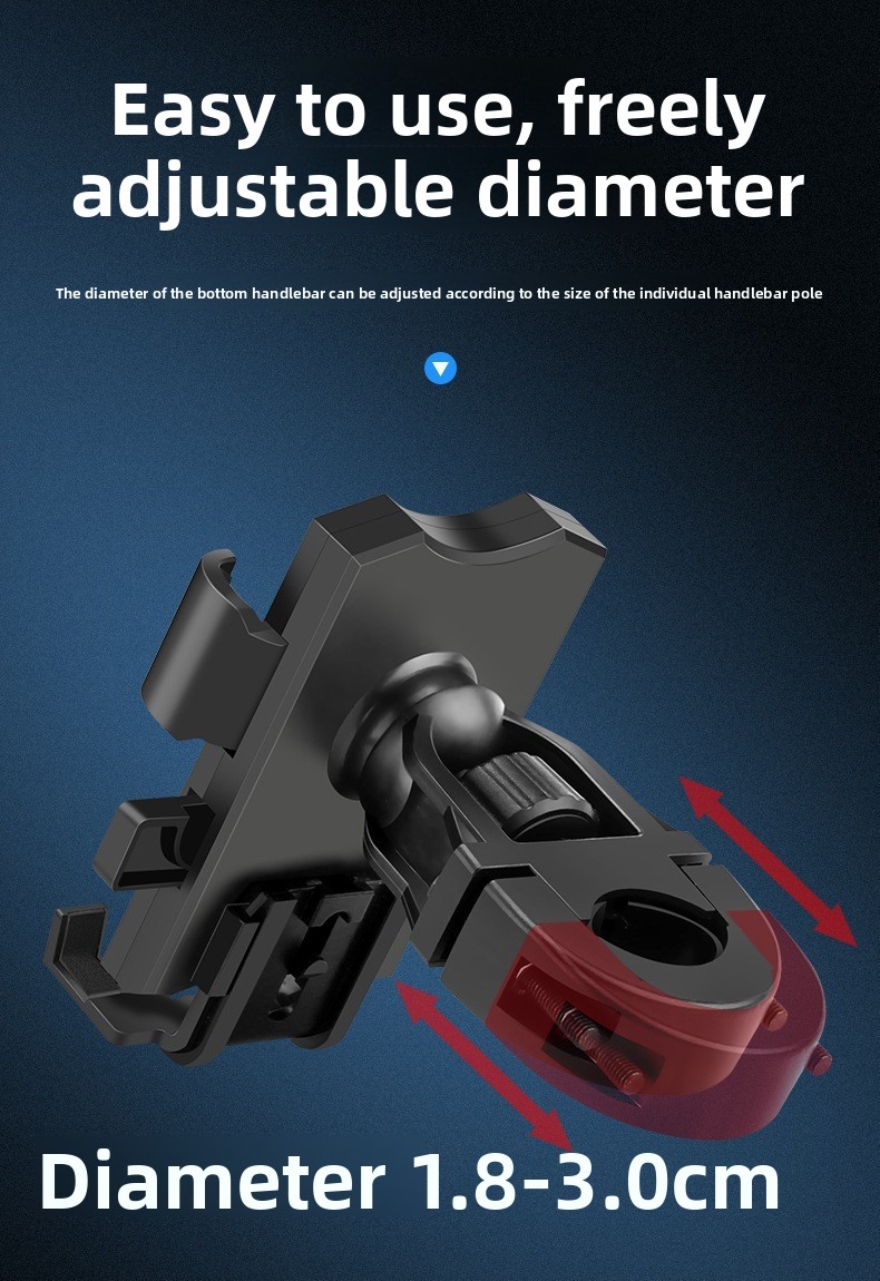 Univerzalni antivibracioni držač za telefon za motocikl, bicikl, električni skuter, šok-otporni nosač za volan za vozače, siguran držač za telefon, držač za telefon za bicikl, dodatak za motocikl, šok-otporna ručka