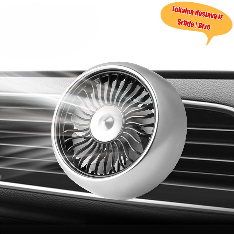 USB ventilator za ventilaciju automobila - Rad bez lopatica, kompaktan i prenosiv sa kontrolom na dodir, USB Plug & Play sistem za hlađenje za unutrašnjost automobila, centralnu konzolu, instrument tablu - Izdržljiva akrilna konstrukcija, nije potrebna instalacija