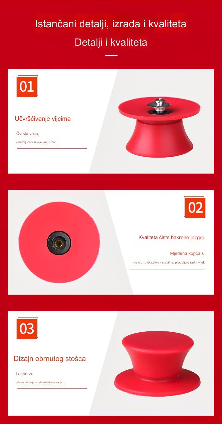 Silikonska poklopac za šerpu sa drvenom ručkom otpornom na toplotu i poklopcem od nerđajućeg čelika | Izdržljiv kuhinjski pribor za kuvanje, neelektrični rad