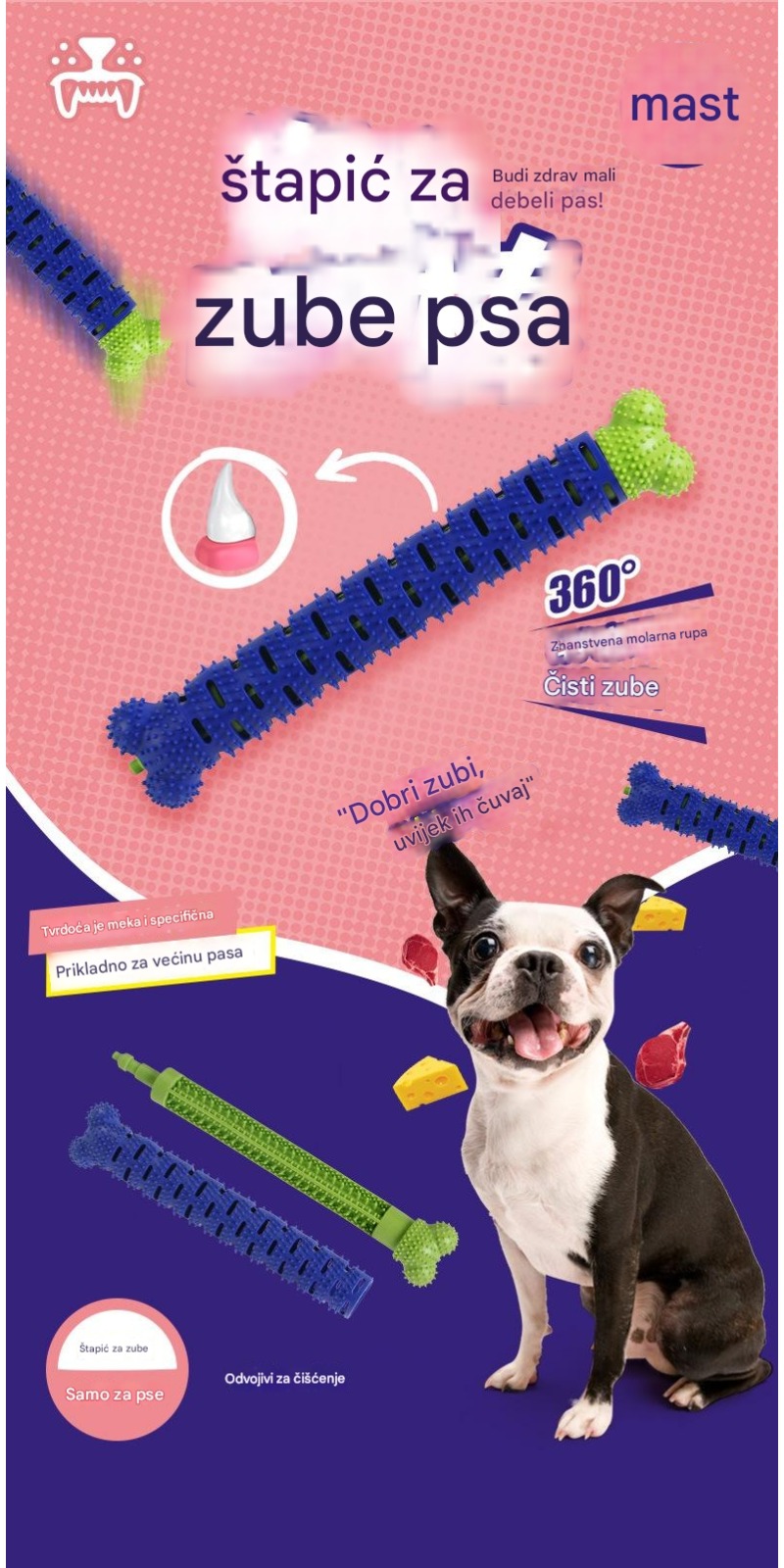 Izdržljive čelične igračke za žvakanje za pse za agresivne žvakače - Izdržljive igračke za čišćenje zuba otporne na žvakanje sa netoksičnim dizajnom, bezbedne za velike rase, interaktivne igračke za žvakanje za štence i odrasle pse, smanjuju anksioznost i izdržljive žvakače