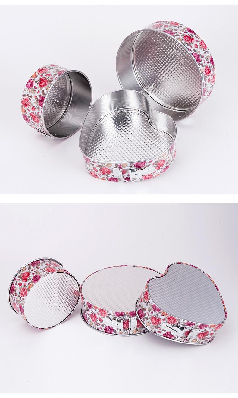 Nelepljiva ola posuda za torte sa cvetnim dezenom, sa zatvaranjem na kopču u obliku srca - Metalni kalup za pečenje slojevitih torti, kolača, torti - Lako vadi se, izdržljiv i sa ravnomernom raspodelom toplote, za pečenje za Dan Svetog Patrika, alat za desert za kućne i profesionalne kuhinje