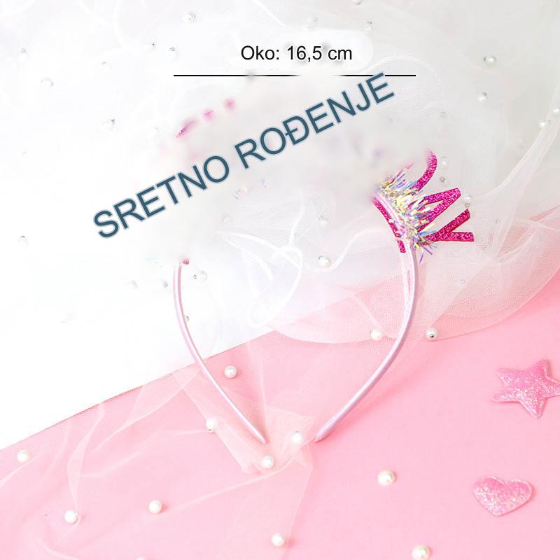 Sjajna traka za glavu sa šljokicama za rođendan bez olova - Srećan rođendan šešir za zabave, ručno pranje za rođendanske zabave i kostime (&)