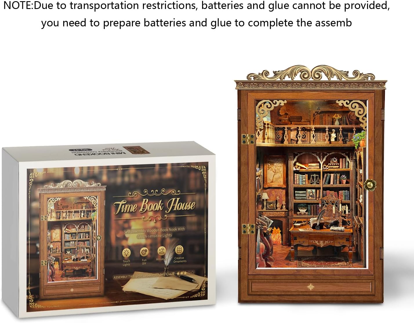 Kompleti za kutak za knjige za odrasle - Napravite svoj vlastiti minijaturni umetak za policu za knjige sa LED osvetljenjem, maštoviti kompleti za izradu knjižnog kutka, dekoracija sobe za fantazijsku tavern dioramu, savršen poklon za ljubitelje knjiga, kutak čuda i knjiga.