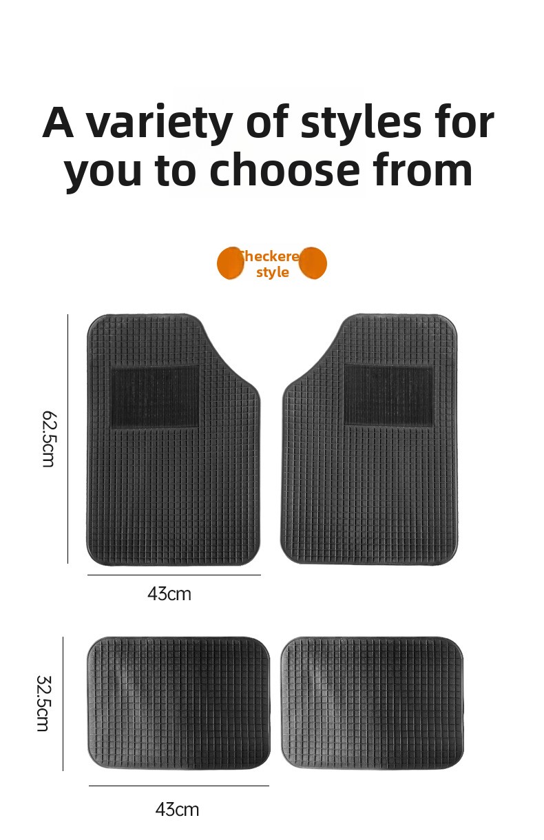 4 komada univerzalnih podnih prostirki za automobile - izdržljive PVC, neklizajuće i lako za čišćenje, pogodne za limuzine i SUV vozila, za sve sezone: proleće, leto, jesen i zima