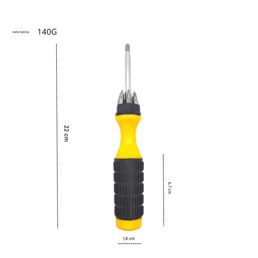 6-u-1 Set Odvijača sa Polu-Napunjenim Baterijama za Mehaničare i Kućne Popravke | Metalna i Plastična Konstrukcija, Bez Struje