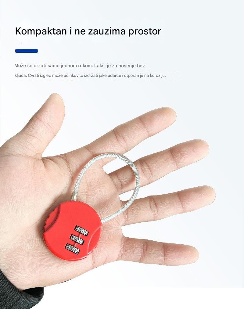 Teška kablovska brava sa loptastim sistemom za zaključavanje - Polirana višebojna brava pogodna za kofer, prtljag i putnu opremu