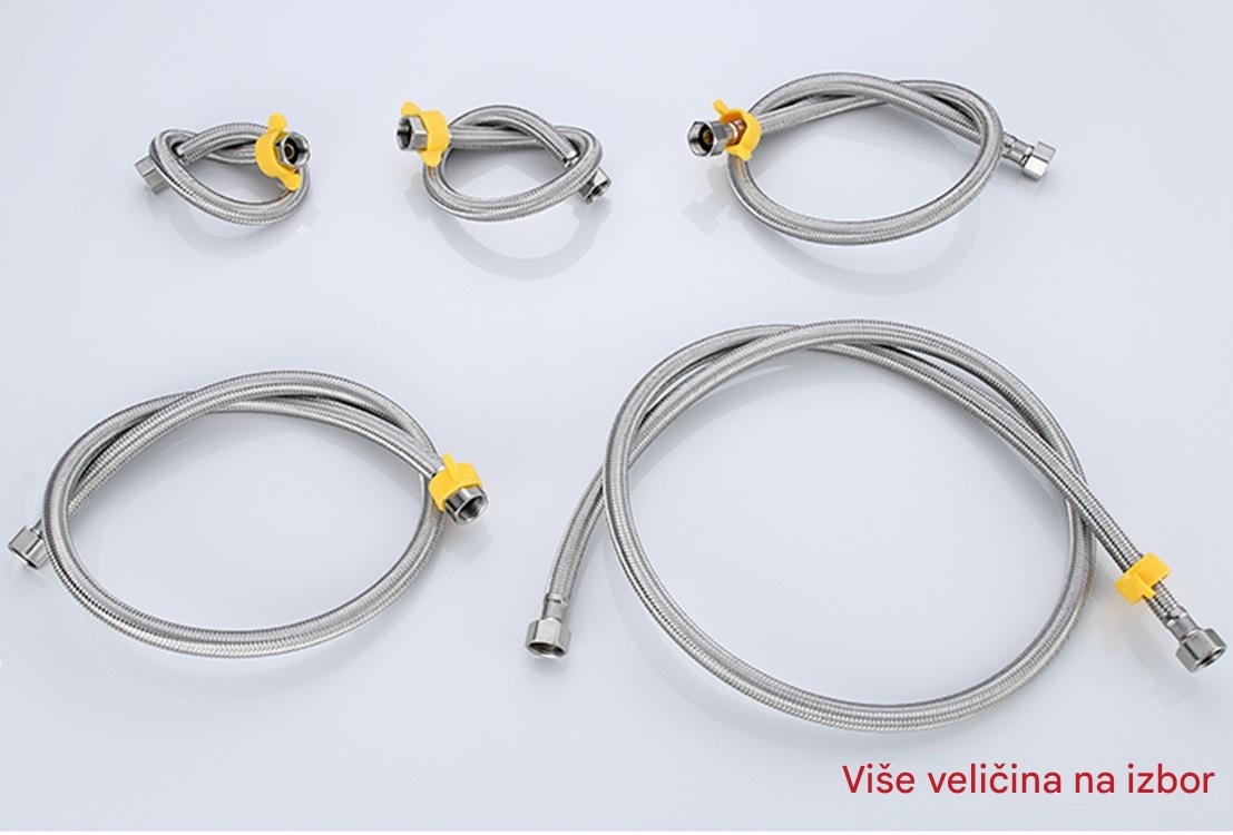 Produžetak za slavinu od nerđajućeg čelika sa pletenim crevom - Izdržljivo fleksibilno produženje za grejač tople vode, sudoperu, tuš/kadu, toalet - Adapter za vodovod sa muškim/muškim konektorima (Kompatibilan sa slavinama i rezervoarima za vodu)