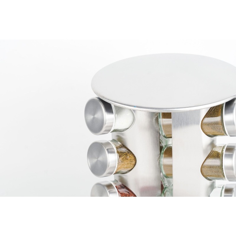 360° Rotirajući stalak za začine | Oli organizer od nerđajućeg čelika sa višeslojnim teglicama i posudama, dizajn police sa nosačima