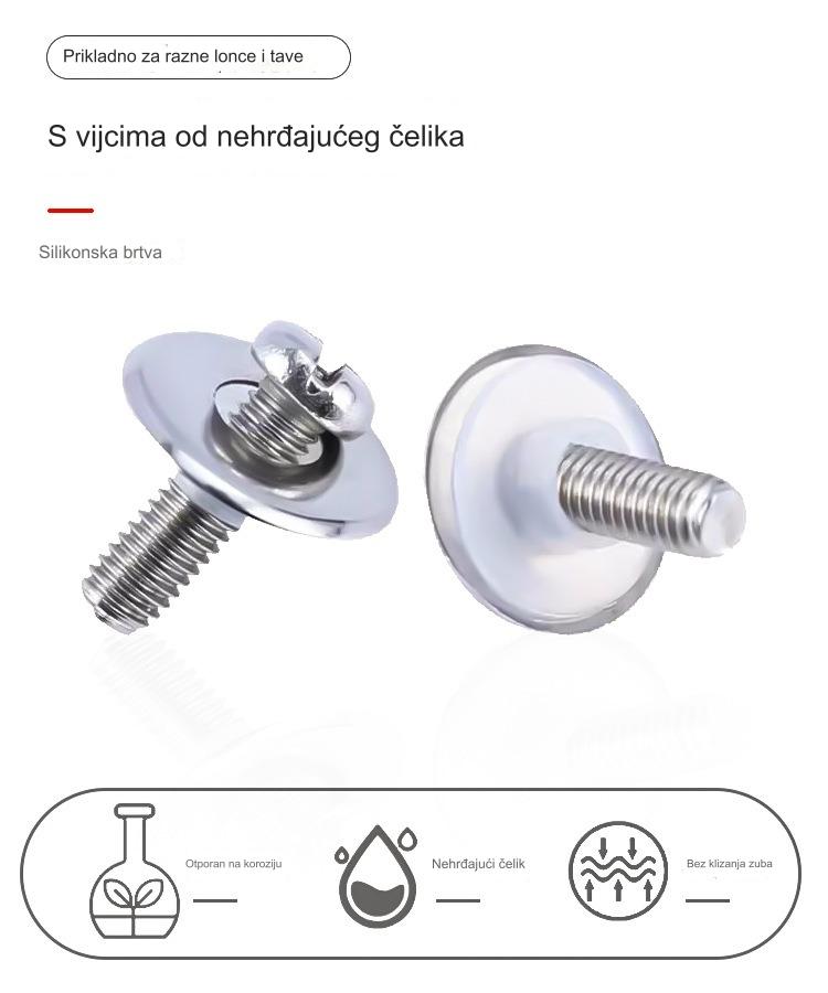 Silikonska poklopac za šerpu sa drvenom ručkom otpornom na toplotu i poklopcem od nerđajućeg čelika | Izdržljiv kuhinjski pribor za kuvanje, neelektrični rad