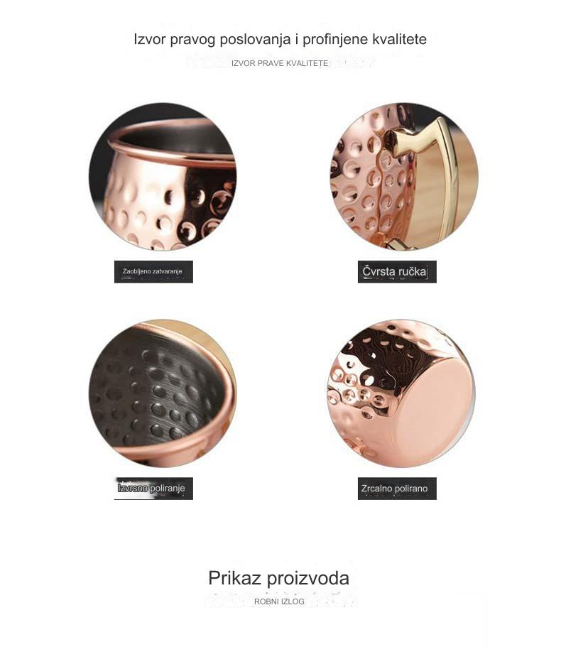 Moskovski Mule Bakarna Šolja - Nerđajući Čelični Koktel Čaša sa Čekićkanom Teksturom, Idealna za Hladna Pića, Rustično posuđe za piće,Premium Barware,Visokokvalitetni metalni proizvodi,Vlasnici barova,Domaćini Zabave