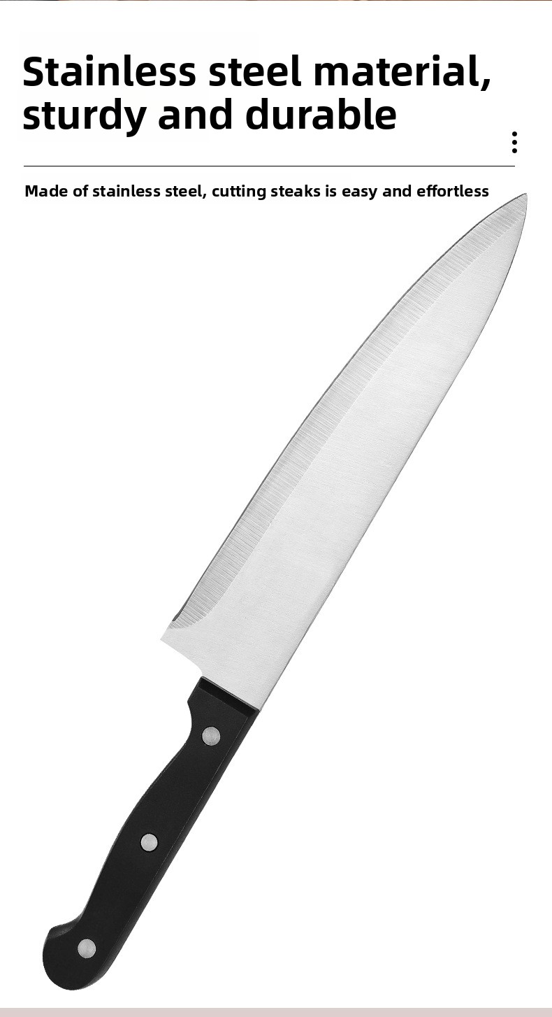 Set od 6 kuhinjskih noževa od visokougljeničnog nehrđajućeg čelika sa plastičnom drškom | Ultra oštri, uključuje nož za sečenje i nož za voće, oštrice od 304 nehrđajućeg čelika, drvene drške