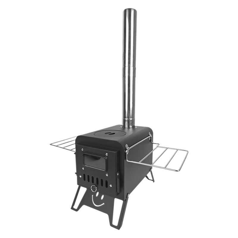 Sklopiva prenosiva šatorska peć na dva goriva, pogodna za drva i ugalj - Izdržljivi spoljašnji grejač za kampovanje, planinarenje, piknik, putovanja automobilom i upotrebu u zatvorenom prostoru sa kompatibilnim gorivom, bez potrebe za sistemom za paljenje (bez magnezijuma)