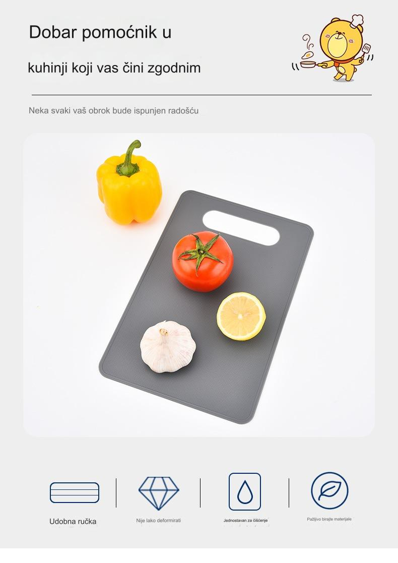 Prenosiva dvostrana daska za sečenje sa nerđajućom površinom i neklizajućom prednjom stranom - izdržljiva daska za sečenje, pogodna za voće, povrće i sečenje u pokretu