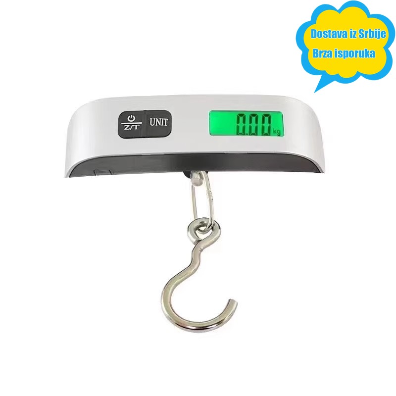 Prenosiva ručna elektronska vaga za prtljag, 50kg, mini vaga sa kukom za kačenje