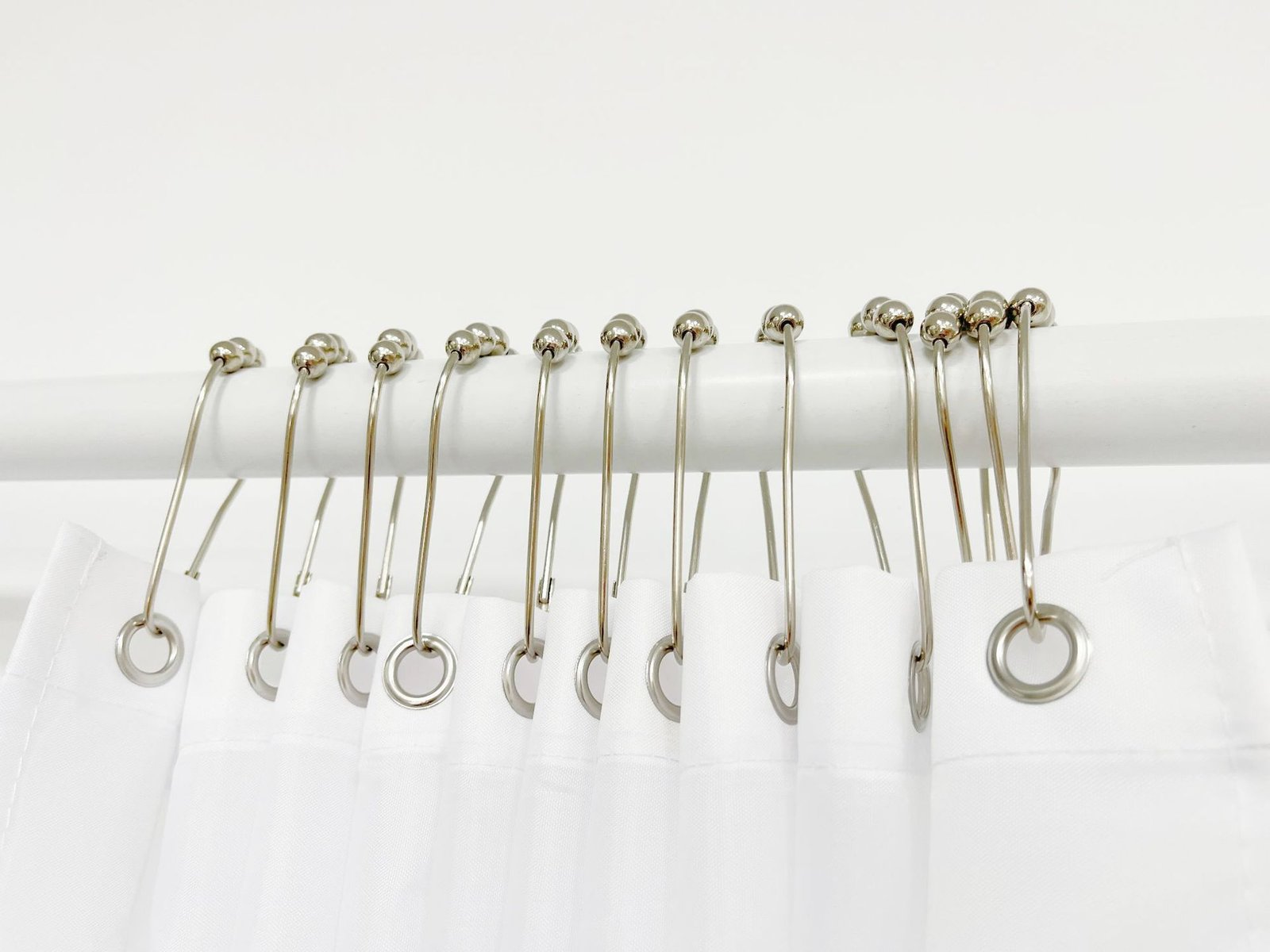 Kuka za zavesu za tuširanje od tikve otporne na rđu | Samolepljivi prsten za zavesu sa pet kuglica od nerđajućeg čelika