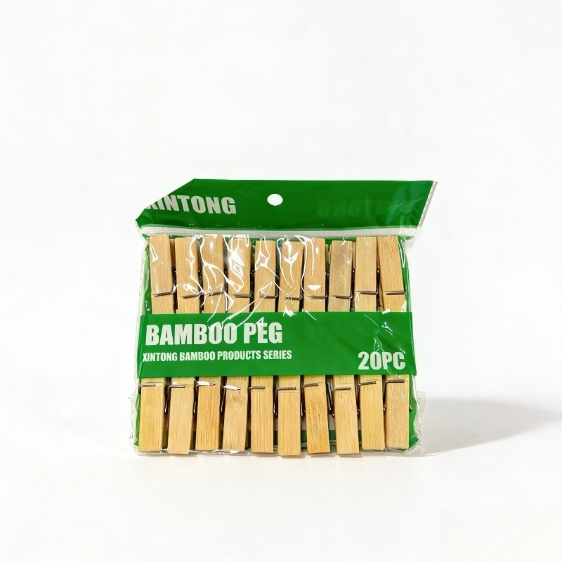 Paket od 20 izdržljivih bambusovih štipaljki sa oprugom i drvetom, pogodnih za veš, rukotvorine, vešanje peškira, fotografija - Štipaljke sa oprugom za spoljašnju upotrebu, prikaz peškira i fotografija, bambusove drvene štipaljke, štipaljke za veš