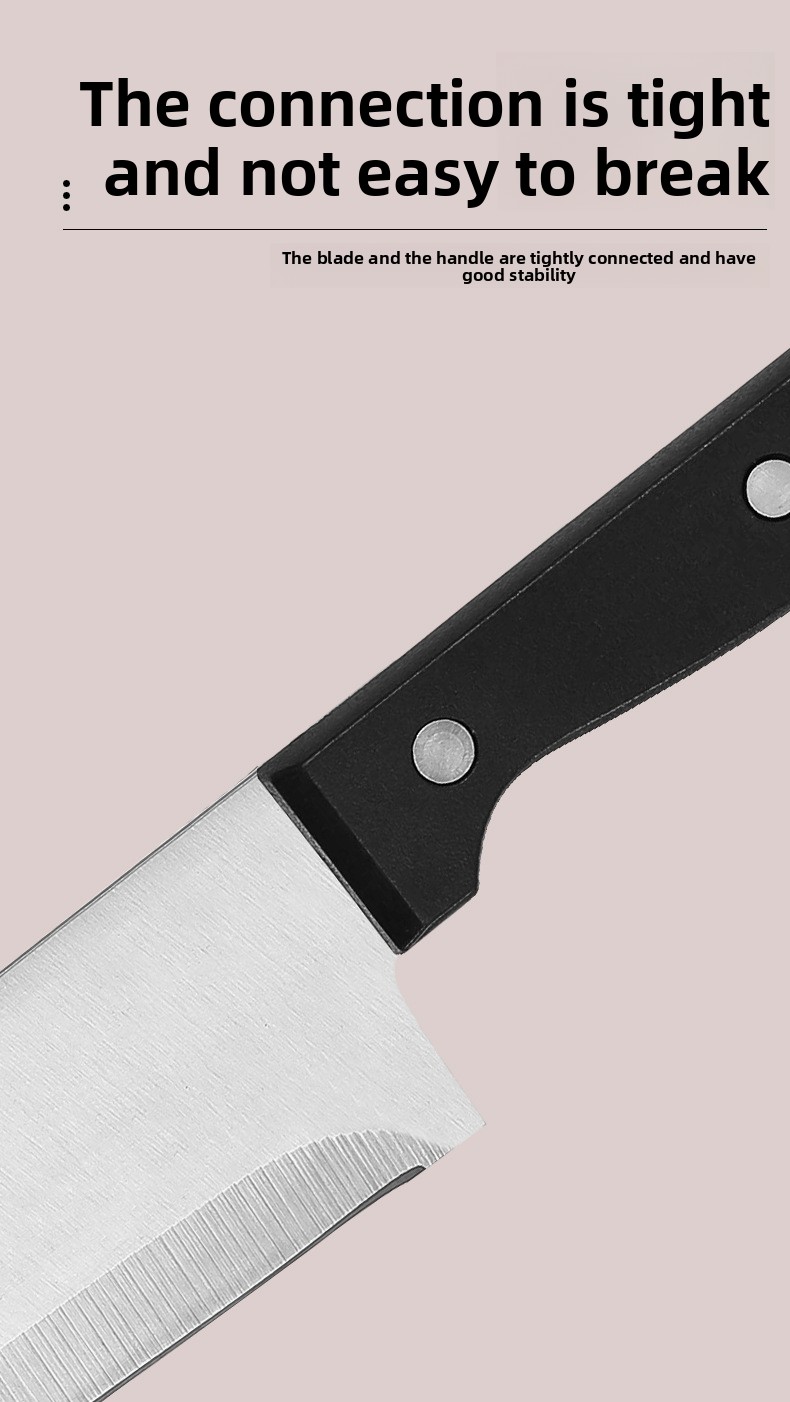 Set od 6 kuhinjskih noževa od visokougljeničnog nehrđajućeg čelika sa plastičnom drškom | Ultra oštri, uključuje nož za sečenje i nož za voće, oštrice od 304 nehrđajućeg čelika, drvene drške