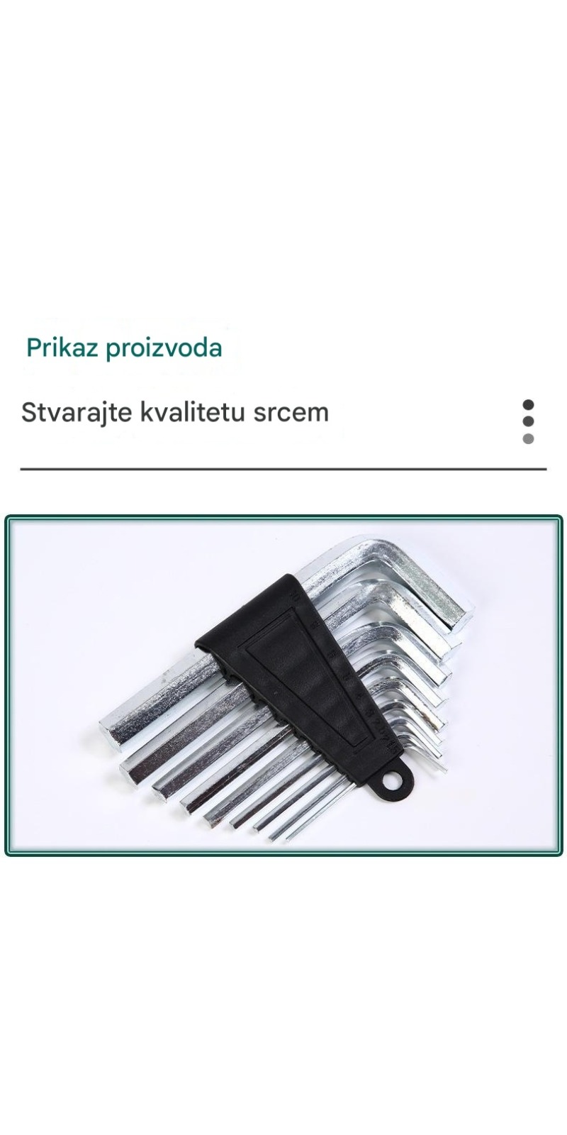 Set profesionalnih L-oblikovanih ključeva sa unutrašnjim heksagonom - dugi, za uska mesta, uklanjanje matica/vijaka u automobilima i za teške matice/vijake (bez)