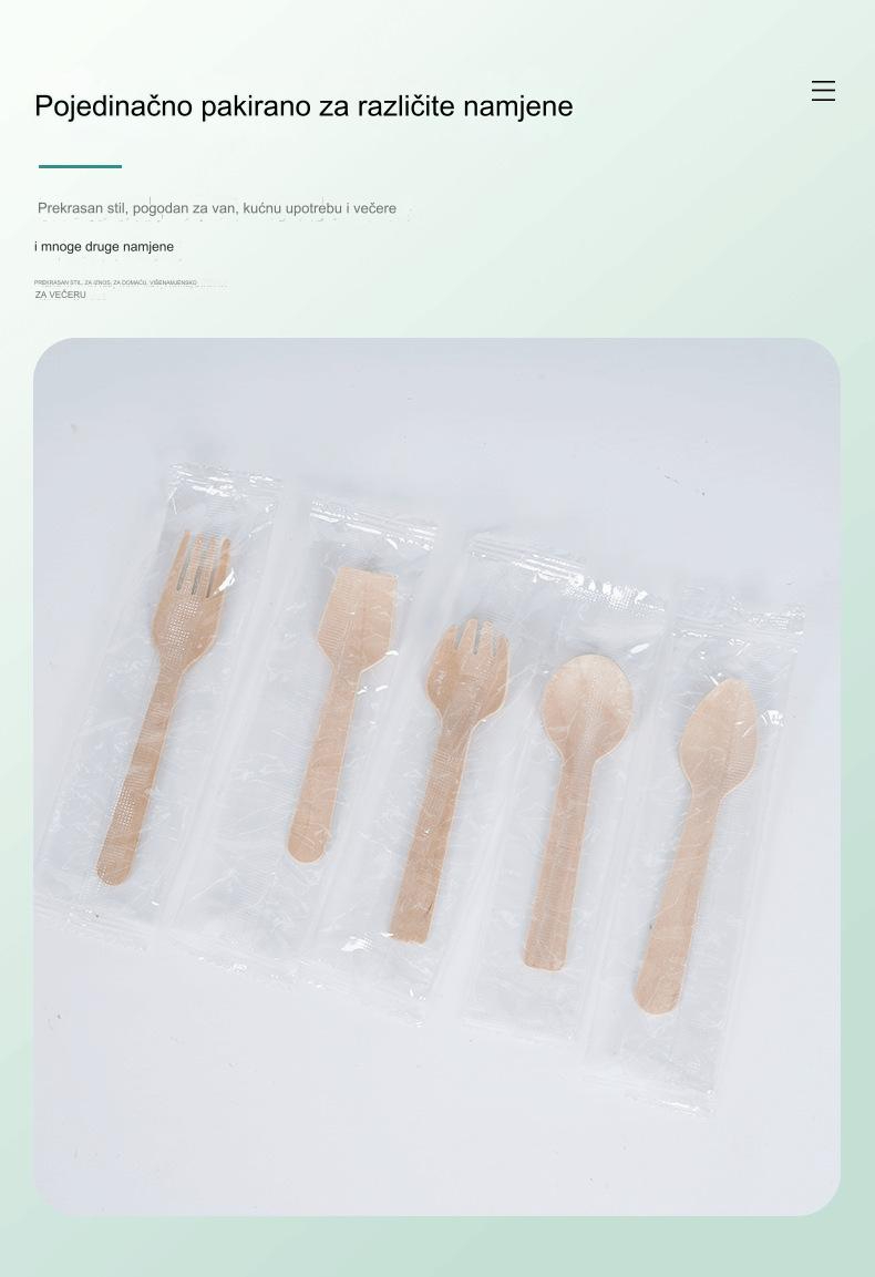 Drveni pribor - Održivi jednokratni štapići, viljuške, kašike za žurke, piknike, roštilje, događaje - Kompostabilni pribor (Velike narudžbine su dobrodošle)