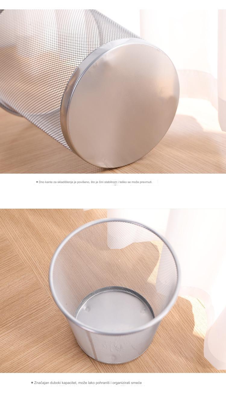 Moderna minimalistička kanta za smeće otvorenog tipa sa dizajnom žice sa bodljama - Veliki i mali kapacitet, ručno upravljanje, izdržljiva kanta za kuhinju, kupatilo, kancelariju, dnevnu sobu - Higijensko odlaganje otpada, bez poklopca/električne energije, kućni organizator za skladištenje koji štedi prostor
