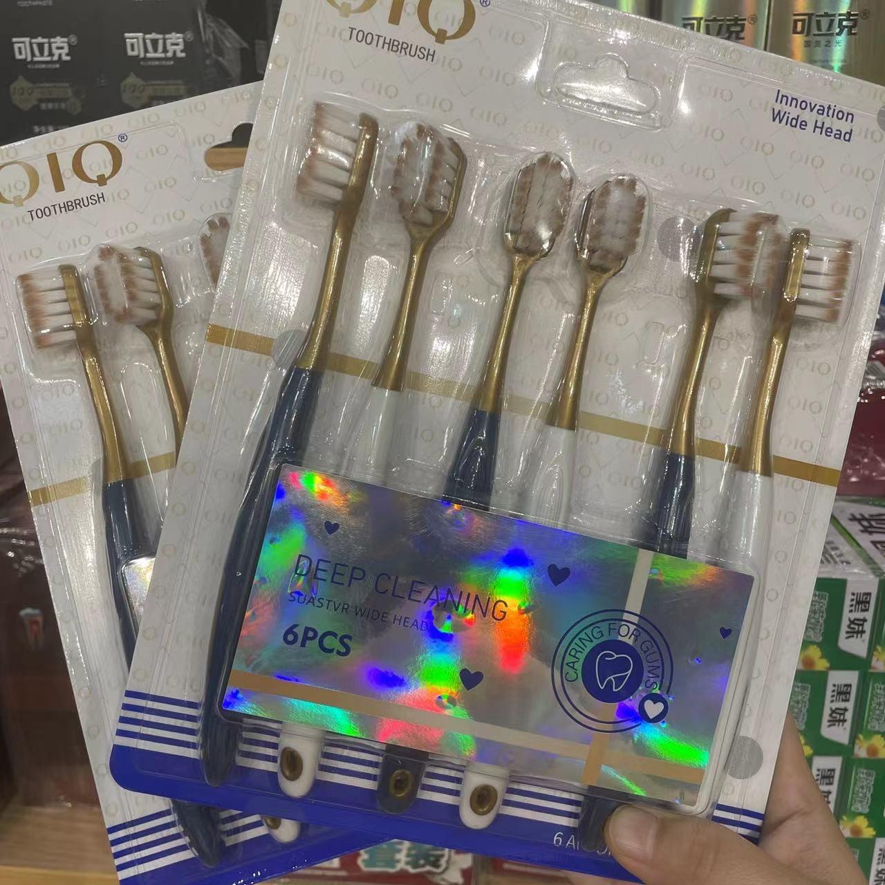 6 komada mekih četkica za zube za parove | Široka glava za veću udobnost, ABS plastična drška, mikro vlakna