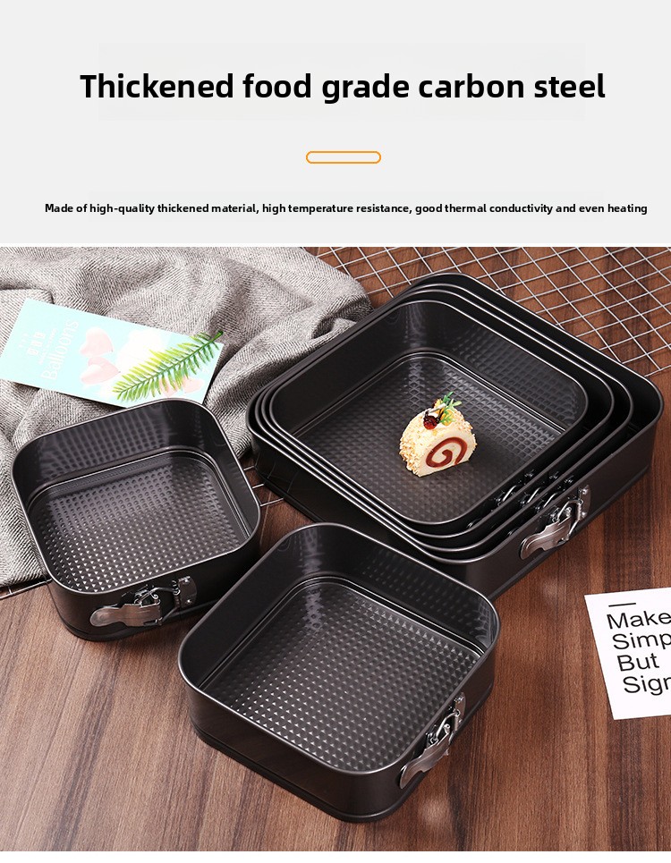 Kolekcija od pet četvrtastih posuda za cheesecake, dizajniranih da ne propuštaju i imaju nelepljivi premaz sa uklonjivom bazom. Izdržavaju visoke temperature i idealne su za pečenje kolačića, pite od palačinki, sunđerastih kolača, voćnih tart.