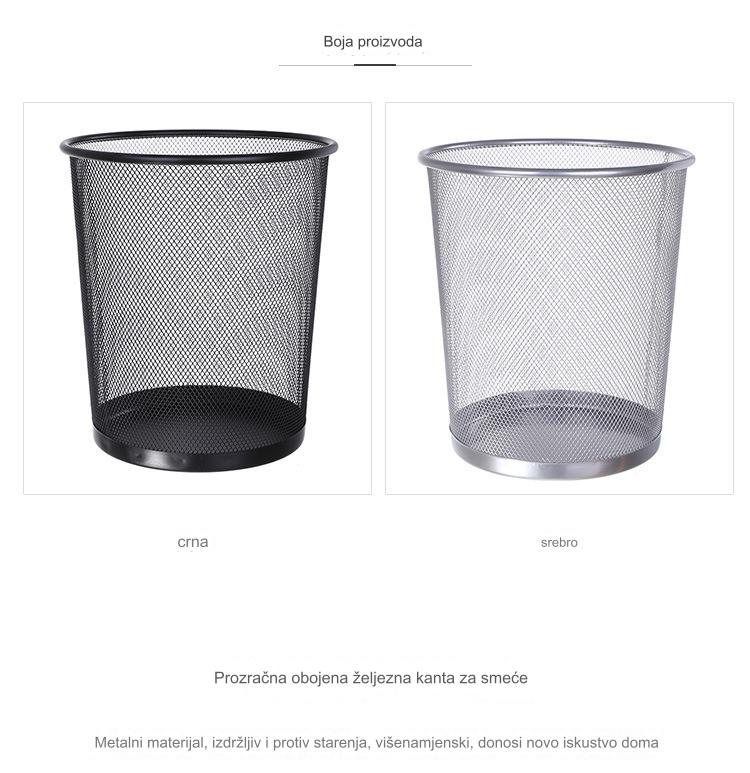 Moderna minimalistička kanta za smeće otvorenog tipa sa dizajnom žice sa bodljama - Veliki i mali kapacitet, ručno upravljanje, izdržljiva kanta za kuhinju, kupatilo, kancelariju, dnevnu sobu - Higijensko odlaganje otpada, bez poklopca/električne energije, kućni organizator za skladištenje koji štedi prostor