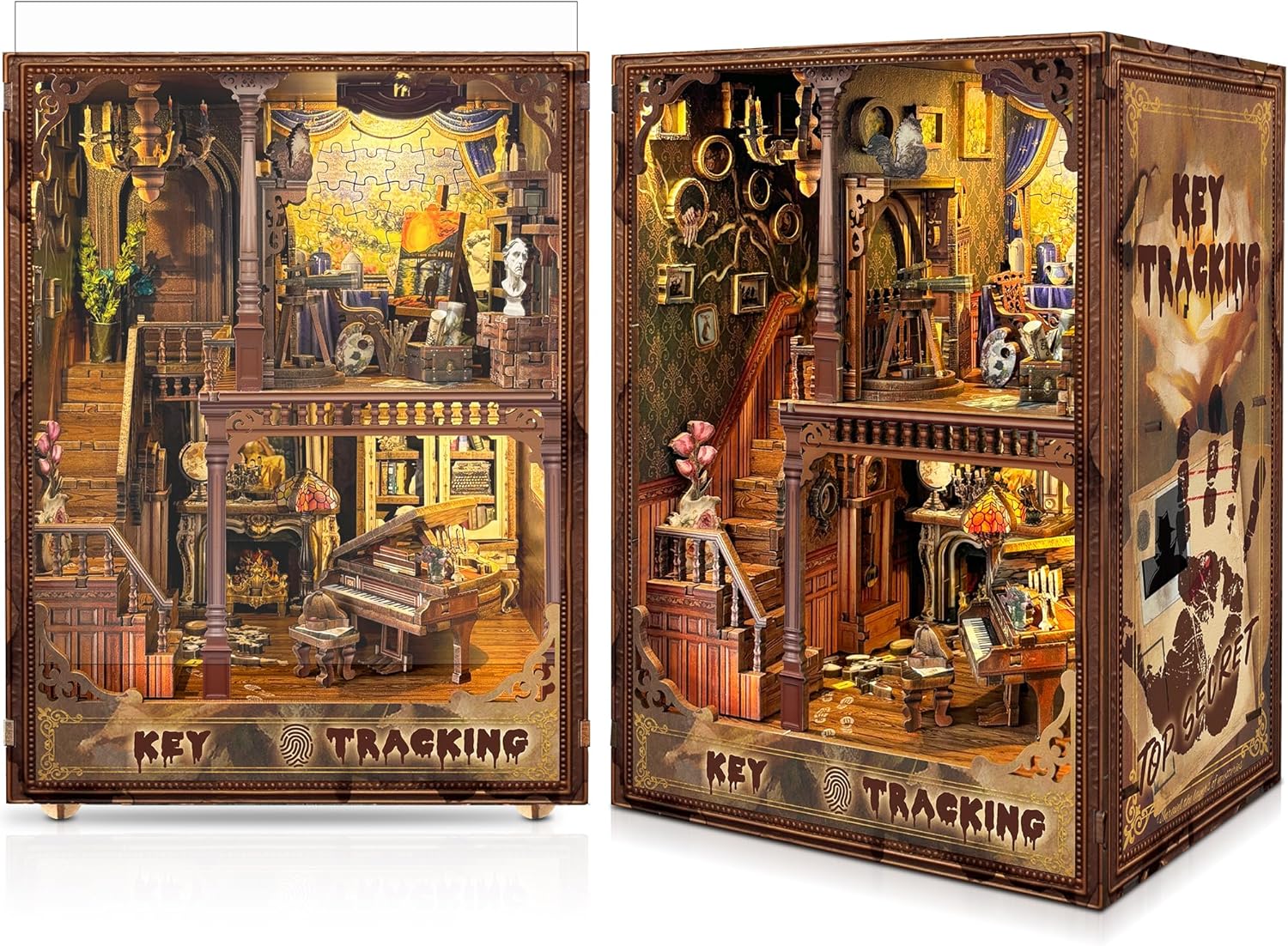 Kompleti za kutak za knjige za odrasle - Napravite svoj vlastiti minijaturni umetak za policu za knjige sa LED osvetljenjem, maštoviti kompleti za izradu knjižnog kutka, dekoracija sobe za fantazijsku tavern dioramu, savršen poklon za ljubitelje knjiga, kutak čuda i knjiga.