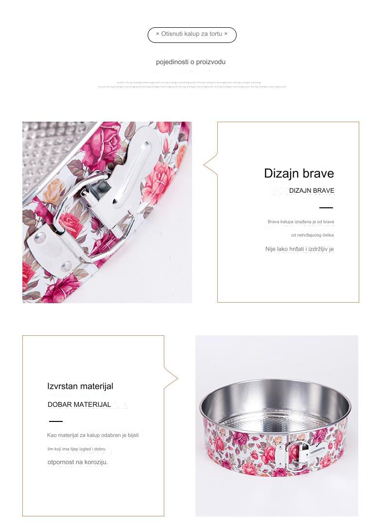 Nelepljiva ola posuda za torte sa cvetnim dezenom, sa zatvaranjem na kopču u obliku srca - Metalni kalup za pečenje slojevitih torti, kolača, torti - Lako vadi se, izdržljiv i sa ravnomernom raspodelom toplote, za pečenje za Dan Svetog Patrika, alat za desert za kućne i profesionalne kuhinje