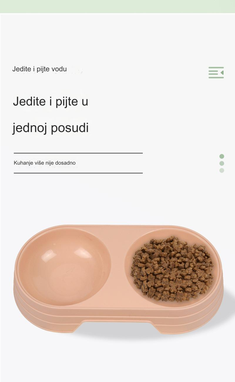 Ole plastične posude za hranu za kućne ljubimce sa dve posude | Idealne za vodu i suvu hranu, dizajn protiv klizanja