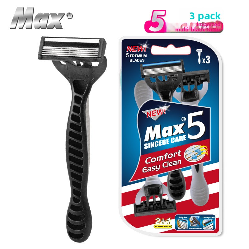 5-Oštrica Muški Jednokratni Brijač, Nerđajući Čelik, Švedska Glava, Set za Brijanje, Ručni Brijač, Ručna oprema za brijanje,Komplet za brijanje za muškarce,Britva od nehrđajućeg čelika,Elegantna ručna brijačica,Minimalistički brijač,Noževi od nehrđajućeg čelika,Precizno Projektovano,Brzo-Odlaganje