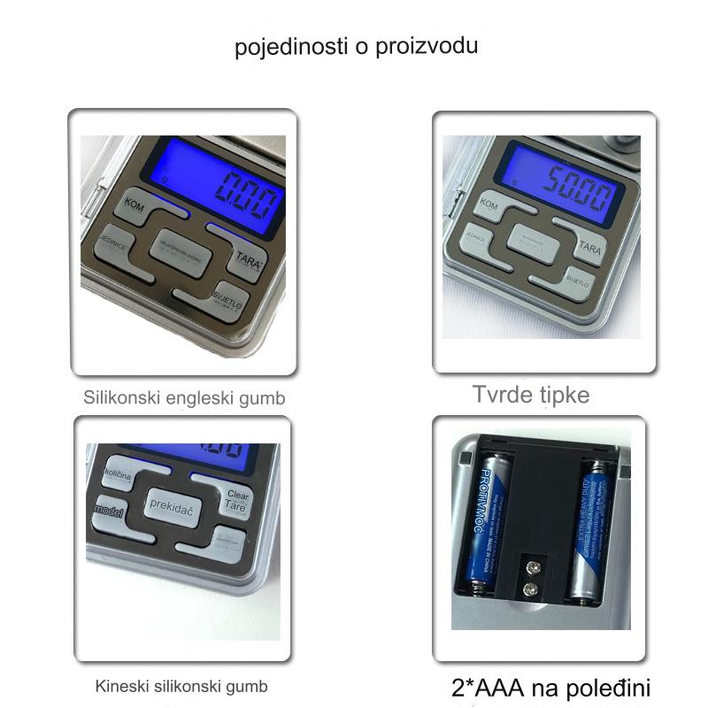 Džepna elektronska vaga kompatibilna za nakit i telefone - Visoko precizna digitalna džepna vaga sa kompaktnim dizajnom, merenje u gramima/karatima za e-trgovinu, laboratorije, putovanja - Prenosiva vaga za pametne telefone i trgovce
