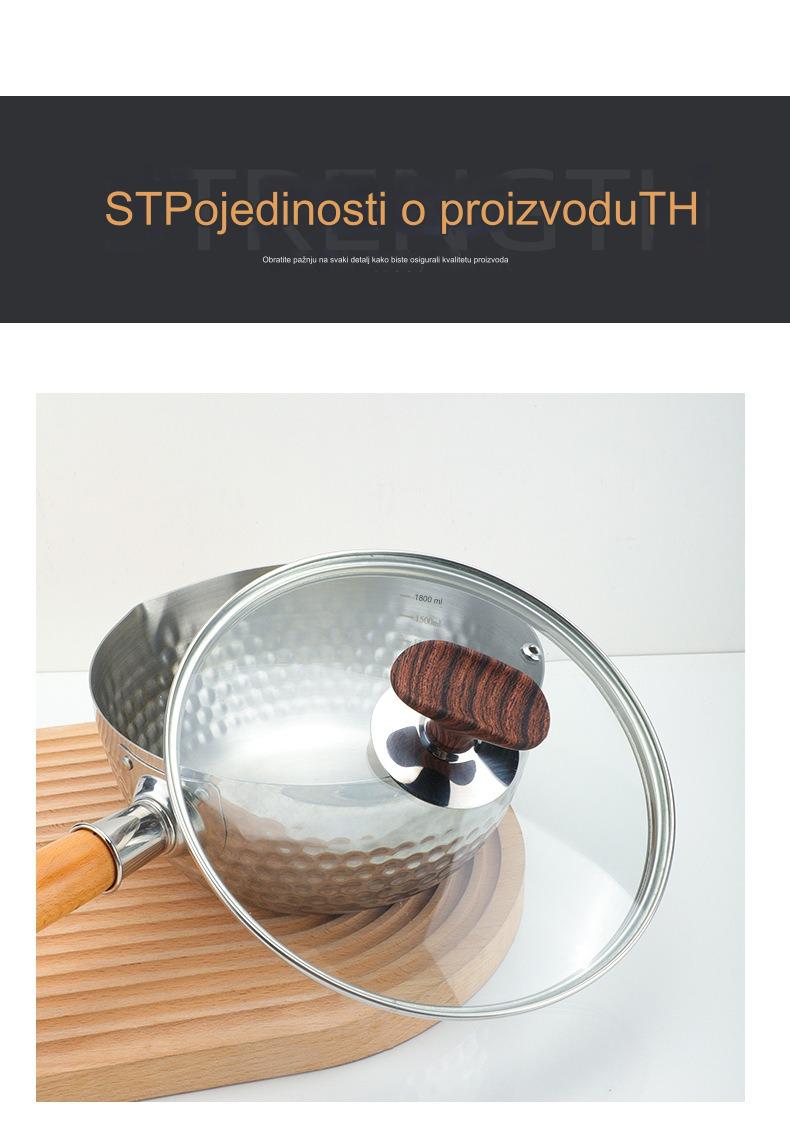 Izdržljiv i otporan na toplotu set alata za jaja sa drvenom drškom i univerzalnim poklopcem | Aluminijumski materijal, pogodan za kontakt