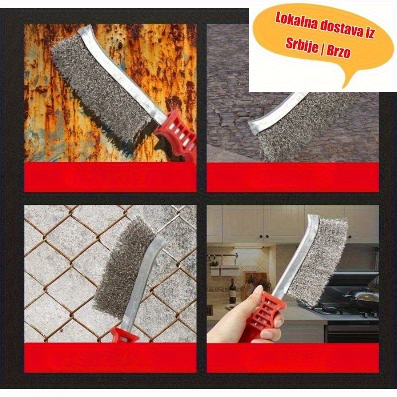 Žičana četka sa ručkom, alat za čišćenje, žičana četka nož, četka za uklanjanje rđe za roštilje, industrijska žičana četka za čišćenje