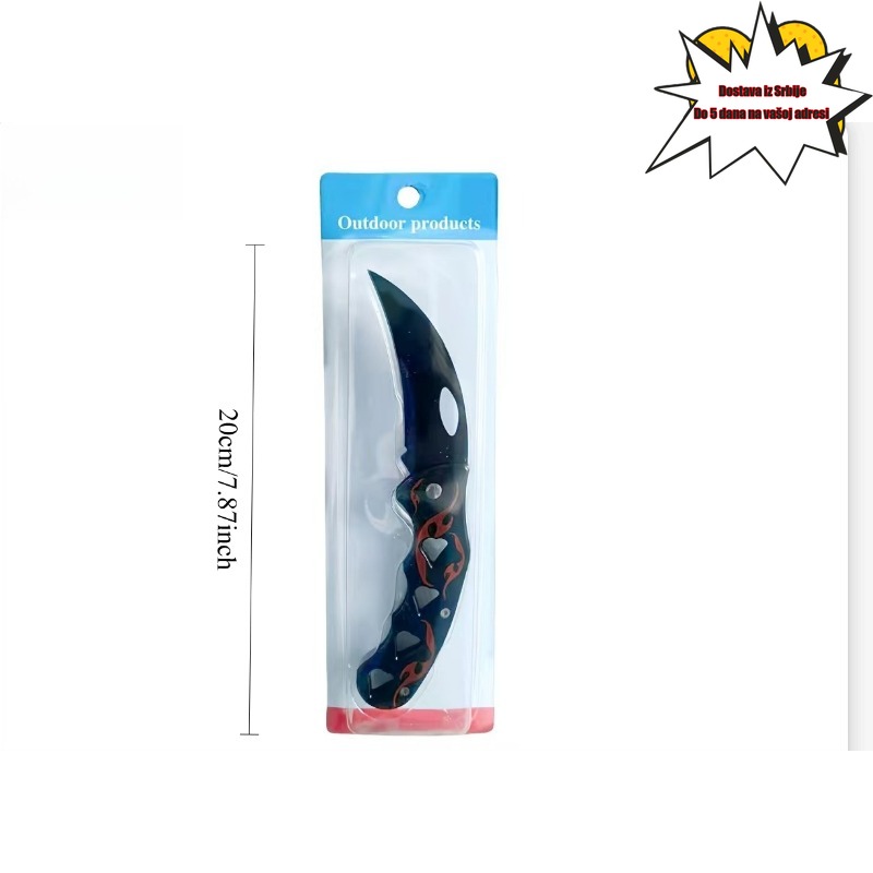 Nož za preživljavanje na otvorenom sa 7-inčnim V-sečivom i ergonomskom drškom - Taktički nož ukupne dužine 18 inča za lov, pecanje i bekstvo - Prenosivi dizajn sa fiksnim sečivom, oštra izdržljiva konstrukcija, mehanizam za otvaranje jednom rukom (bez sklapanja) - Idealan za C