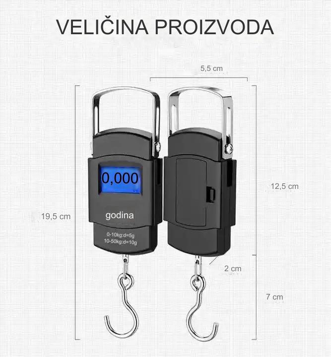 Prenosiva digitalno-analogna vaga - kompaktna - besplatna kuhinjska i prtljažna vaga sa kukom, praćenje maksimalne/ukupne težine, funkcija tare za putovanja, pecanje, kampovanje - lako čitljiv, neperiv dizajn bez tkanine (Ne /