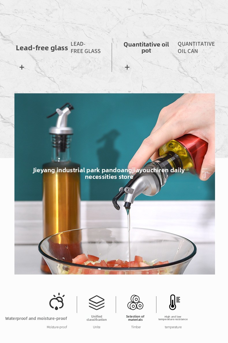 Bočica za ulje i sirće od nerđajućeg čelika sa prekidačem za pritiskanje - Dvostruki sloj, nepropusna staklena posuda za začine, ergonomska ručka i dizajn otporan na prolijevanje za kuhinju, trpezariju