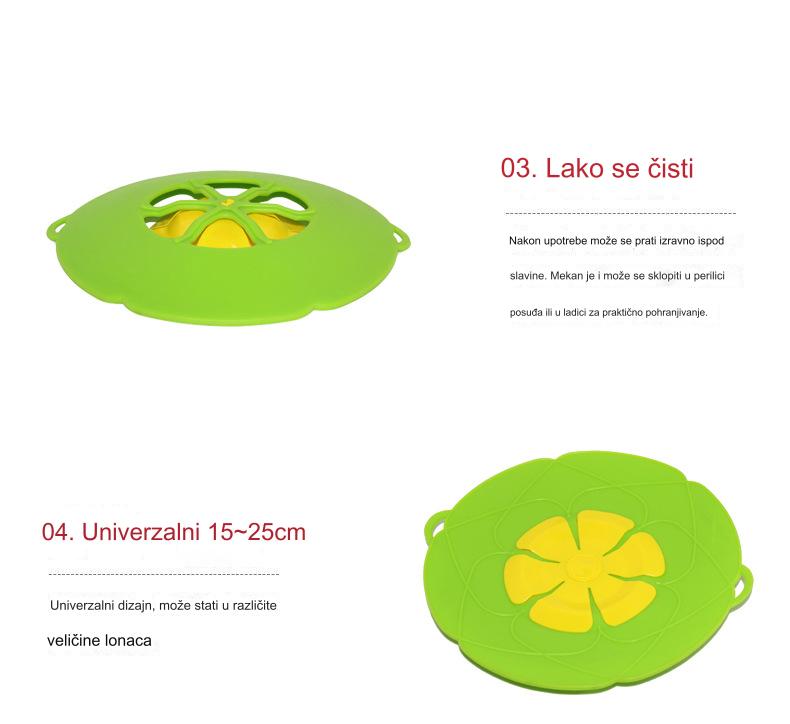 Veliki poklopac za lonce i tiganje od 26cm, kompatibilan za korejsku kuhinju - Premium silikonski poklopac protiv prolivanja, otporan na visoke temperature, zaštitni poklopac za kuvanje, izdržljiv poklopac otporan na toplotu za šporete